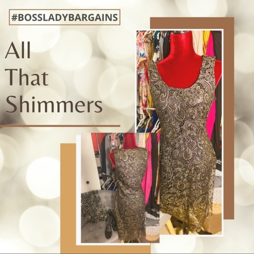 Sans Souci Gold/Black Lacey Dress